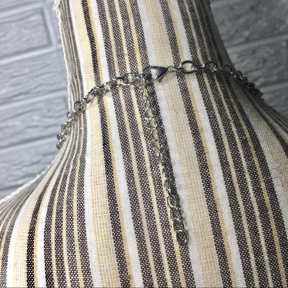 Silver & Rhinestone Boho Statement Necklace - Picture 4 of 4